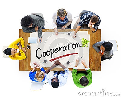 Multiethnic Group with Cooperation Concepts Stock Photo