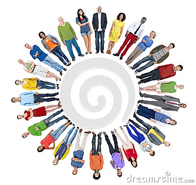 Multiethnic Group of People with Copyspace Stock Photo