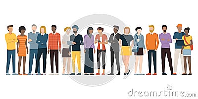 Multiethnic group of people Vector Illustration