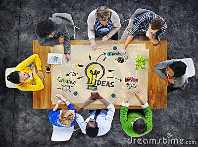 Multiethnic Group of People Planning Ideas Stock Photo