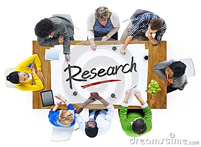 Multiethnic Group of People with Research Concept Stock Photo