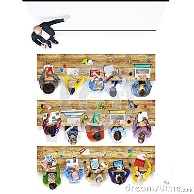 Multiethnic Group of Student Studying Stock Photo