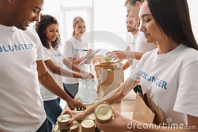 Multiethnic group of volunteers Stock Photo