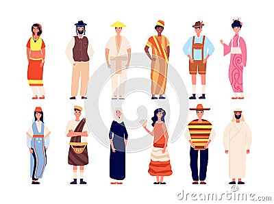 Multiethnic people. Multicultural group, crowd diverse person together. Different nationality society. Modern community Vector Illustration