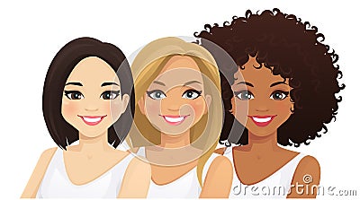 Multiethnic women Vector Illustration