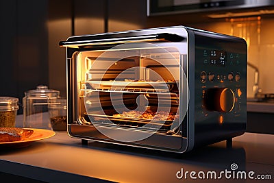 Multifunction toaster ovens with air frying capabi Stock Photo