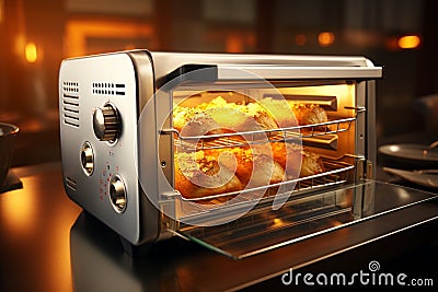 Multifunction toaster ovens with air frying capabi Stock Photo