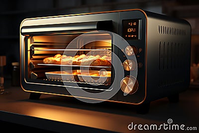 Multifunction toaster ovens with air frying capabi Stock Photo