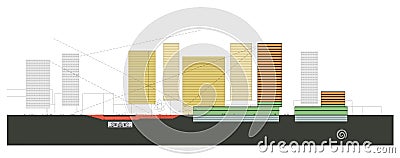 Multifunctional centre section Vector Illustration