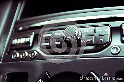 Multifunctional radio panel Stock Photo