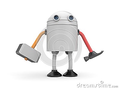 Multifunctional robot Cartoon Illustration