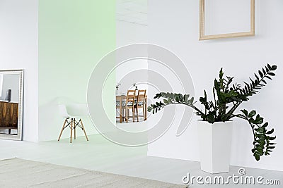 Multifunctional space in white bright house Stock Photo