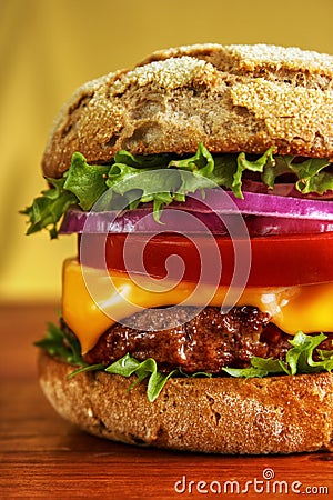 Multigrain bun hamburger Stock Photo