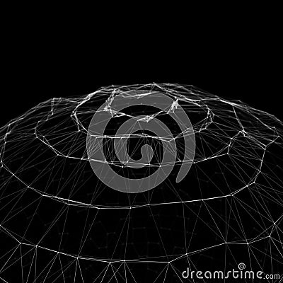 Multilayer sphere of honeycombs. Futuristic black hexagon background. Futuristic honeycomb concept. Pattern for wallpaper design. Stock Photo