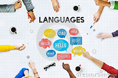 Multilingual Greetings Languages Concept Stock Photo