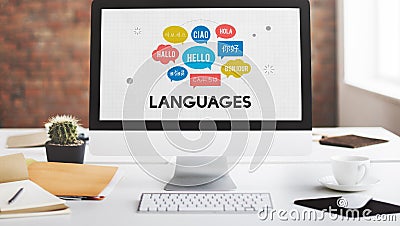 Multilingual Greetings Languages Concept Stock Photo