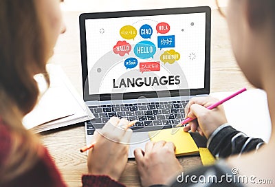 Multilingual Greetings Languages Concept Stock Photo