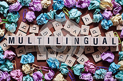 Multilingual word concept on cubes Stock Photo