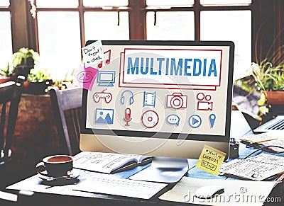 Multimedia Animation Computer Graphics Digital Concept Stock Photo