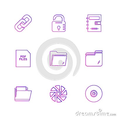 multimedia , camera , user interface , folders , directory , eps icon set vector Vector Illustration