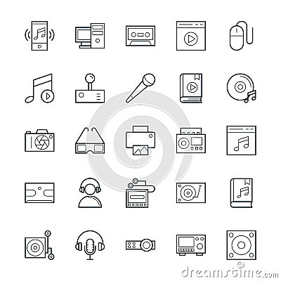 Multimedia Cool Vector Icons 5 Stock Photo