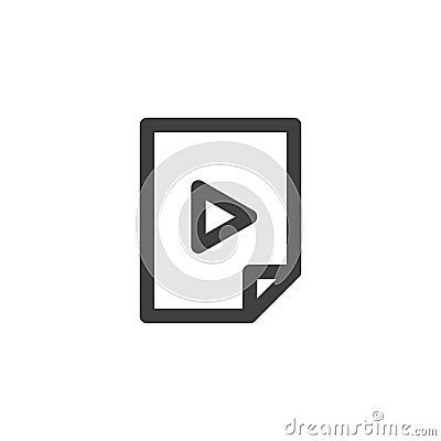 Multimedia file line icon Vector Illustration