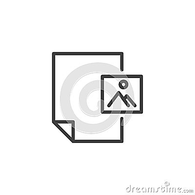 Multimedia file line icon Vector Illustration