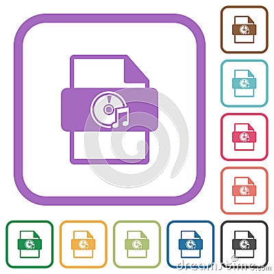 Multimedia file type simple icons Vector Illustration