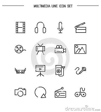 Multimedia icon set Vector Illustration