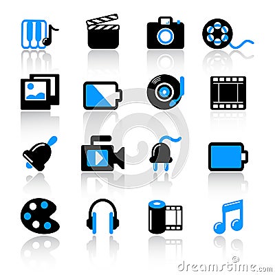 Multimedia icons Vector Illustration