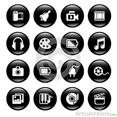 Multimedia icons Vector Illustration