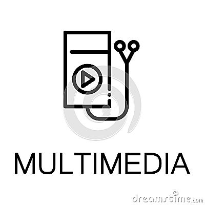 Multimedia line icon Vector Illustration