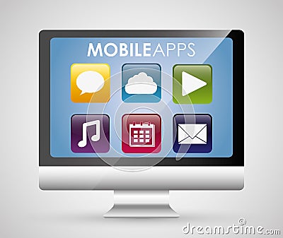 Multimedia mobile applications Vector Illustration