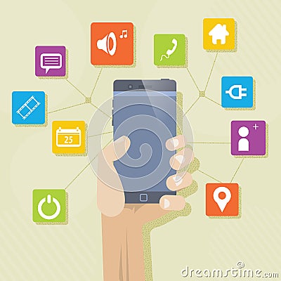 Multimedia Mobile phone Stock Photo