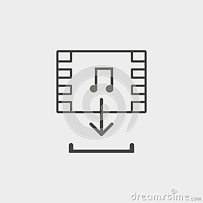 Multimedia, outline, icon. Web Development Vector Icon. Element of simple symbol for websites, web design, mobile app, Stock Photo