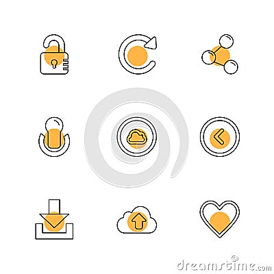 multimedia , sound , buttons , eps icons set vector Vector Illustration