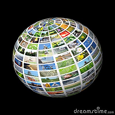 Multimedia sphere Stock Photo