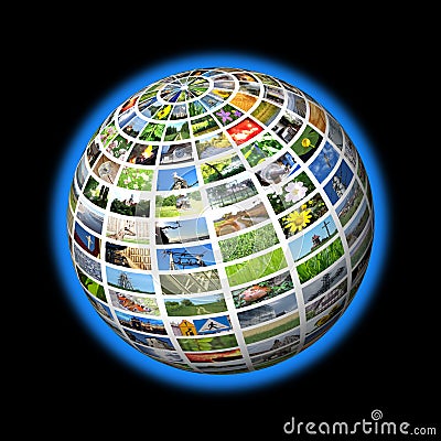 Multimedia sphere Stock Photo