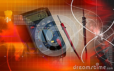 Multimeter Cartoon Illustration