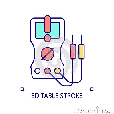 Multimeter RGB color icon Vector Illustration