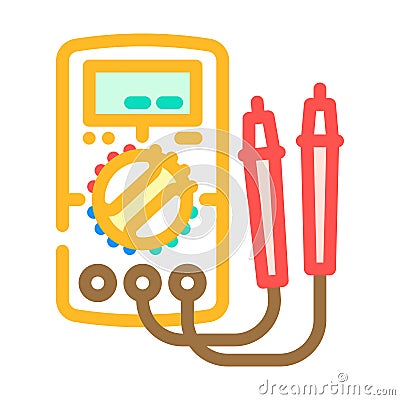 multimeter testing electronics color icon vector illustration Vector Illustration