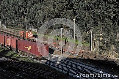 Multimodal transport by train in Portugal Editorial Stock Photo
