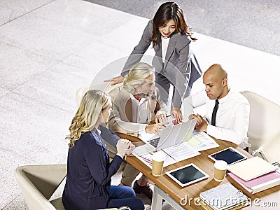 Multinational and multiethnic corporate business people meeting Stock Photo