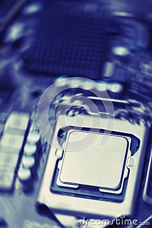 Multiphase power system processor and motherboard Stock Photo