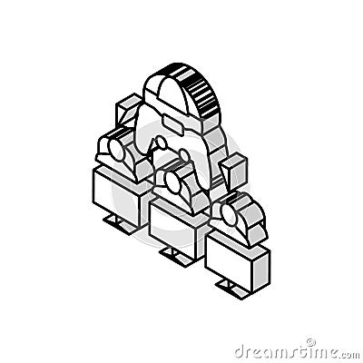 multiplayer games game development isometric icon vector illustration Vector Illustration