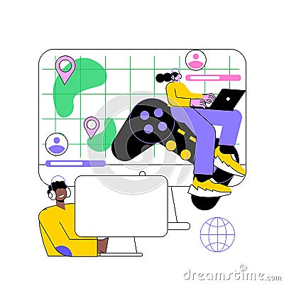 Multiplayer online battle arena abstract concept vector illustration. Vector Illustration