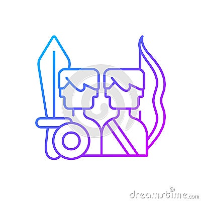 Multiplayer online battle arena game gradient linear vector icon Vector Illustration