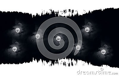 Multiple abstractive moons Stock Photo