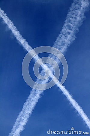 Multiple aiplane trails Cartoon Illustration