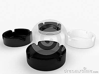 Multiple Ashtrays of Different Materials Stock Photo